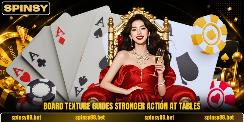 Board texture guides stronger action at tables