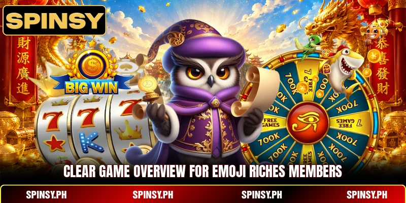 Clear game overview for Emoji Riches members