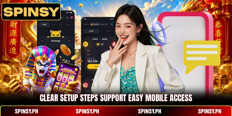 SPINSY App 5 Clear setup steps support easy mobile access