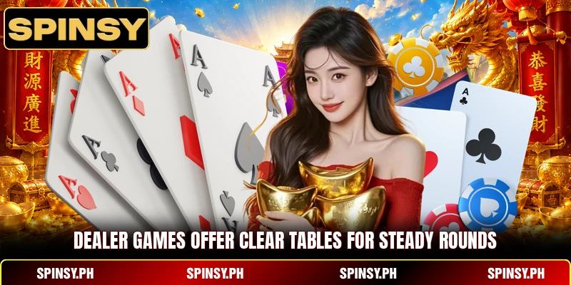 Dealer games offer clear tables for steady rounds