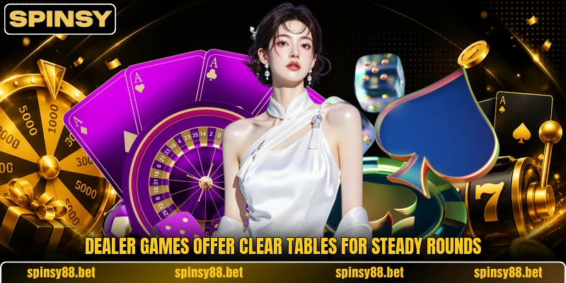 Dealer games offer clear tables for steady rounds