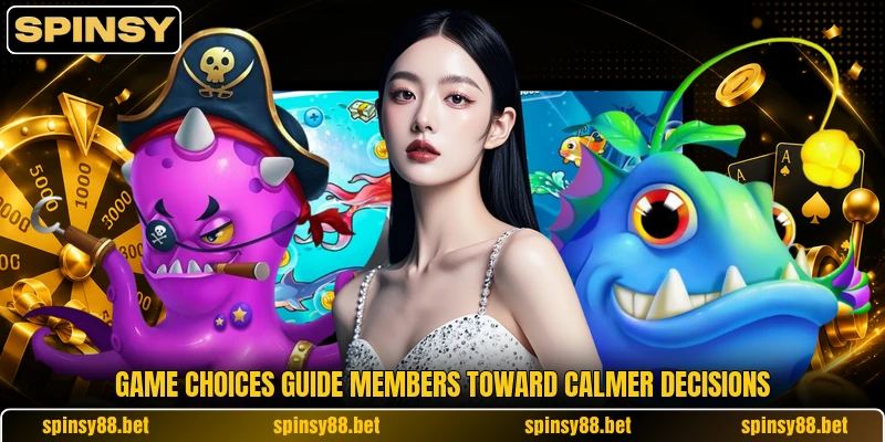 Game choices guide members toward calmer decisions