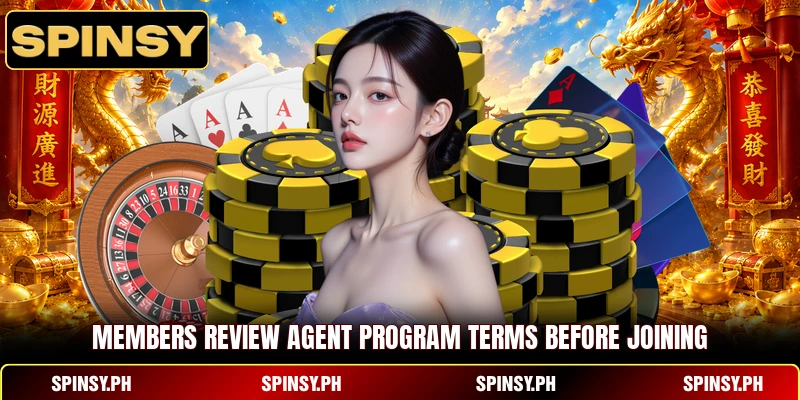 Agent program 4 Members review agent program terms before joining