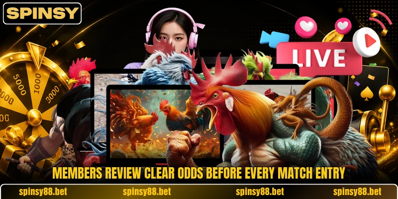 Members review clear odds before every match entry
