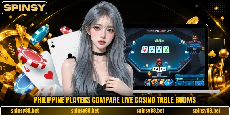 Philippine players compare live casino table rooms