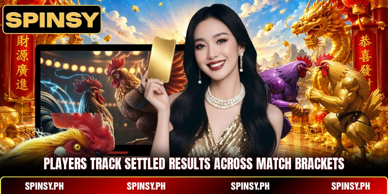 Players track settled results across match brackets