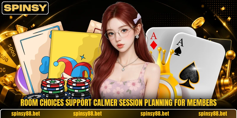 Room choices support calmer session planning for members Room choices support calmer session planning for members