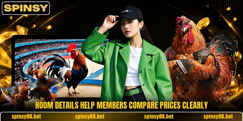 Room details help members compare prices clearly Room details help members compare prices clearly