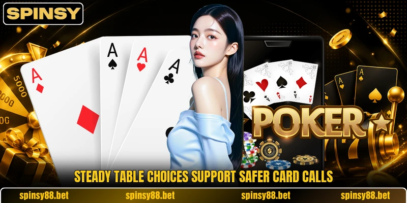 Steady table choices support safer card calls